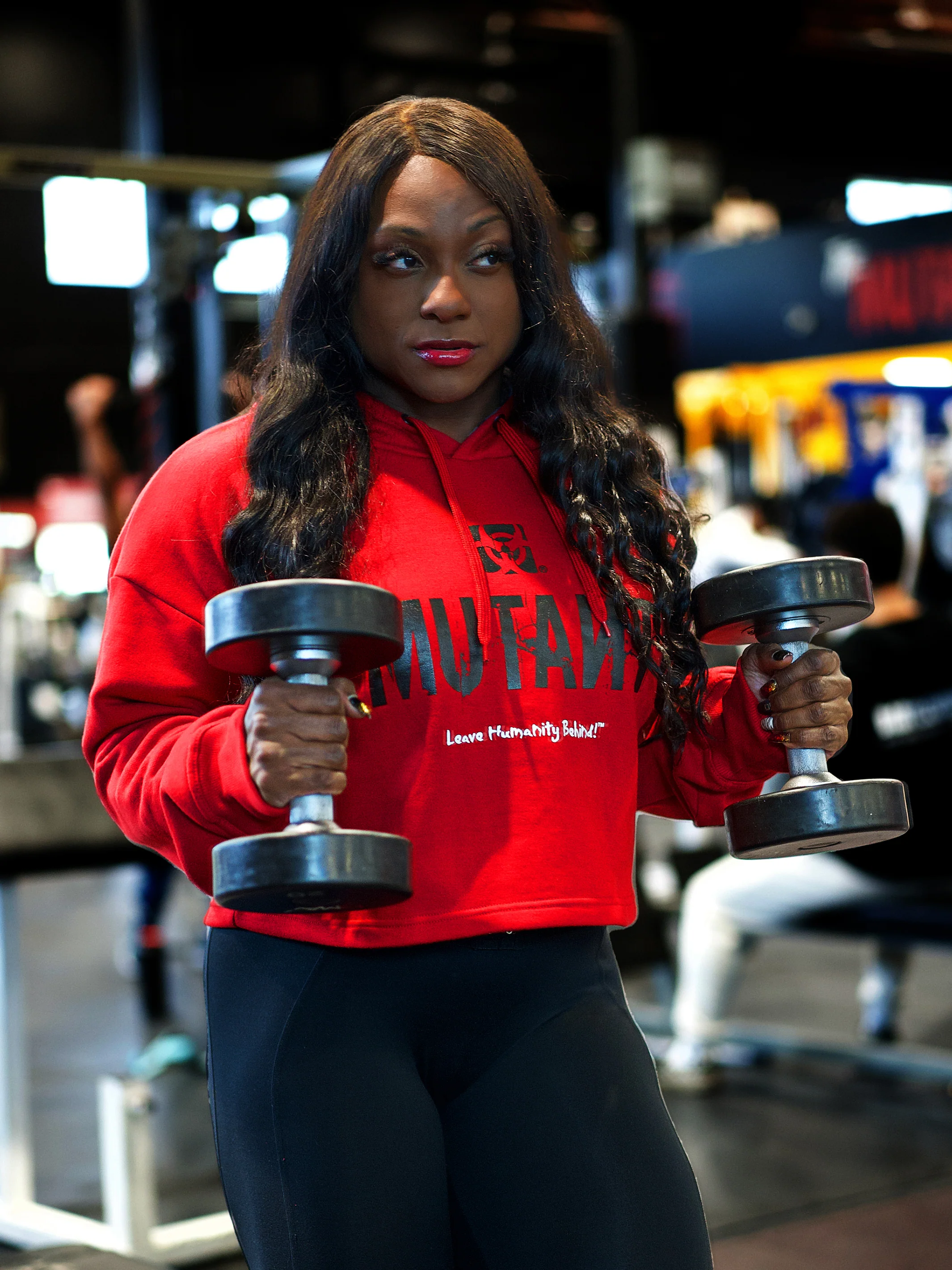 3-PILLAR Women's Gym Crop Hoodie (Red) M L XL 2XL - Image 7